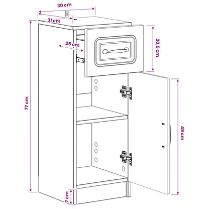 Bathroom Storage Cainet UTRECHT Old Wood 30 x 31 x 77 cm