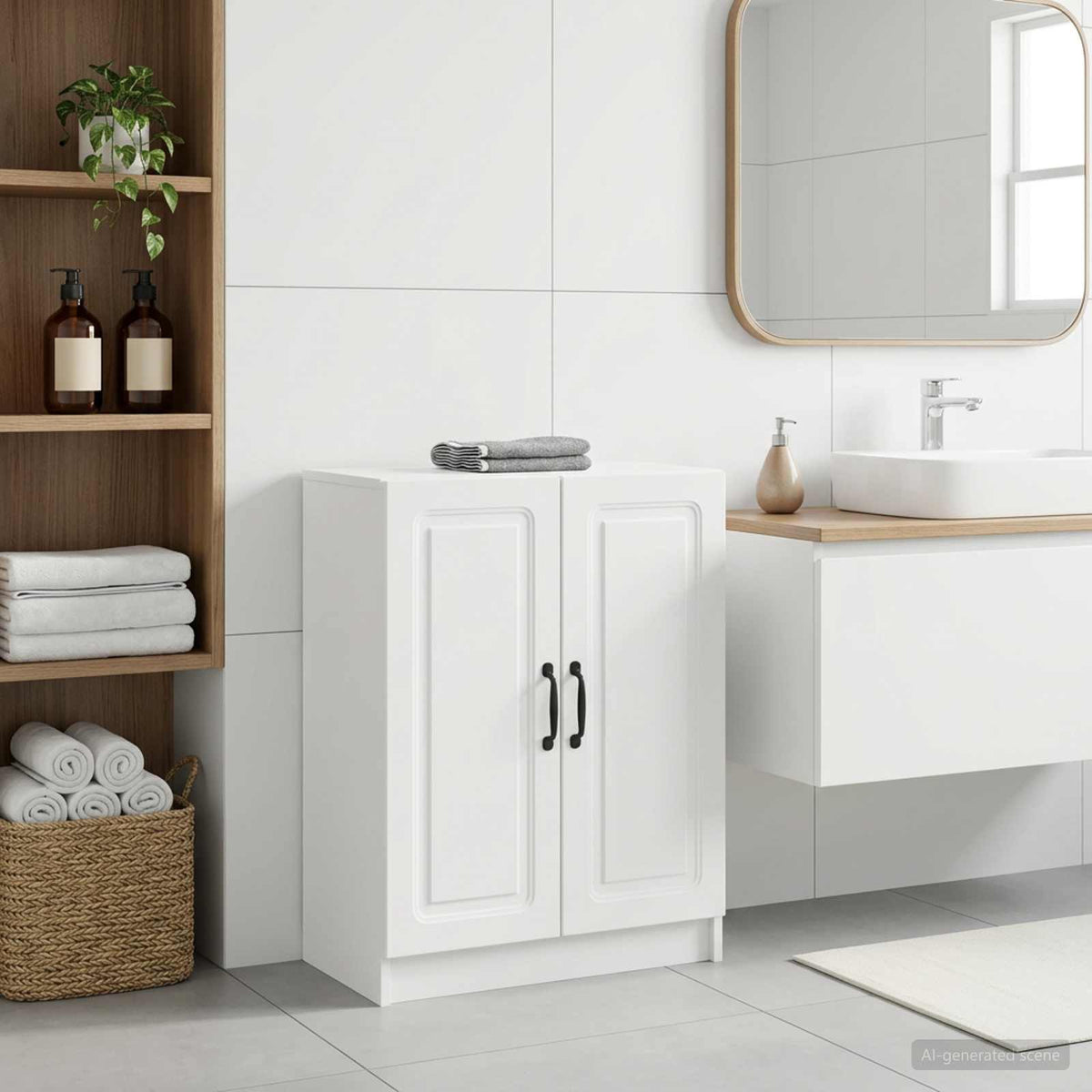 Bathroom Storage Cainet UTRECHT White 59.5 x 31 x 77 cm