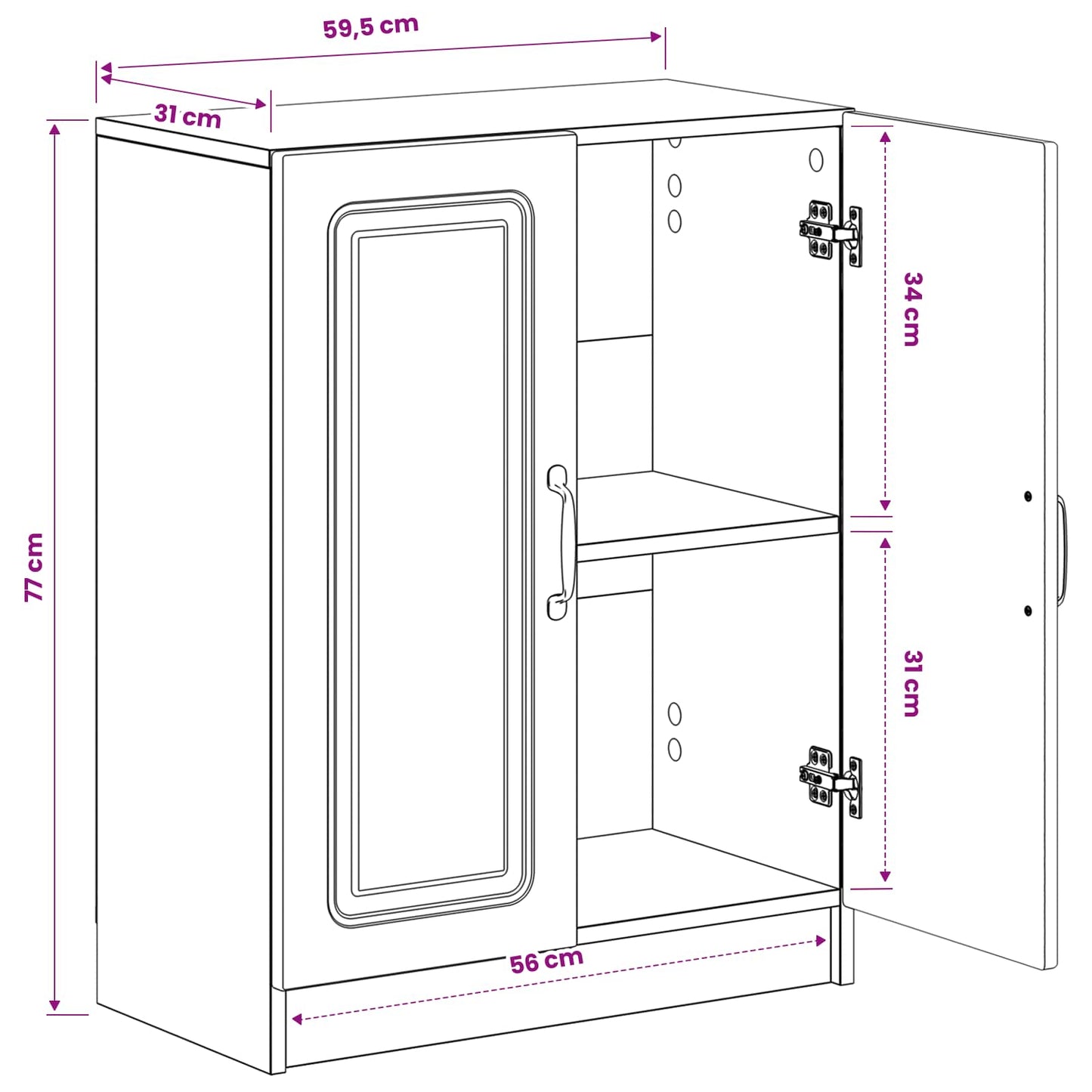 Bathroom Storage Cainet UTRECHT Concrete Grey 59.5 x 31 x 77 cm