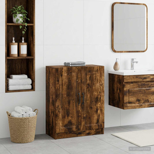 Bathroom Storage Cainet UTRECHT Smoked Oak 59.5 x 31 x 77 cm