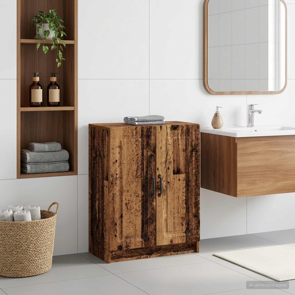 Bathroom Storage Cainet UTRECHT Old Wood 59.5 x 31 x 77 cm