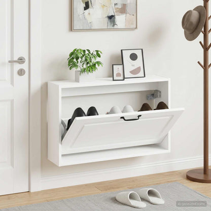 Wall-Mounted Shoe Cabinet UTRECHT 71 x 17 x 43 cm White