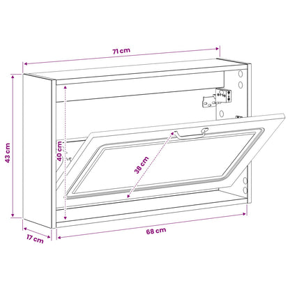 Wall-Mounted Shoe Cabinet UTRECHT 71 x 17 x 43 cm White