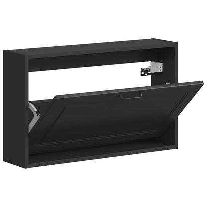 Wall-Mounted Shoe Cabinet UTRECHT 71 x 17 x 43 cm Black