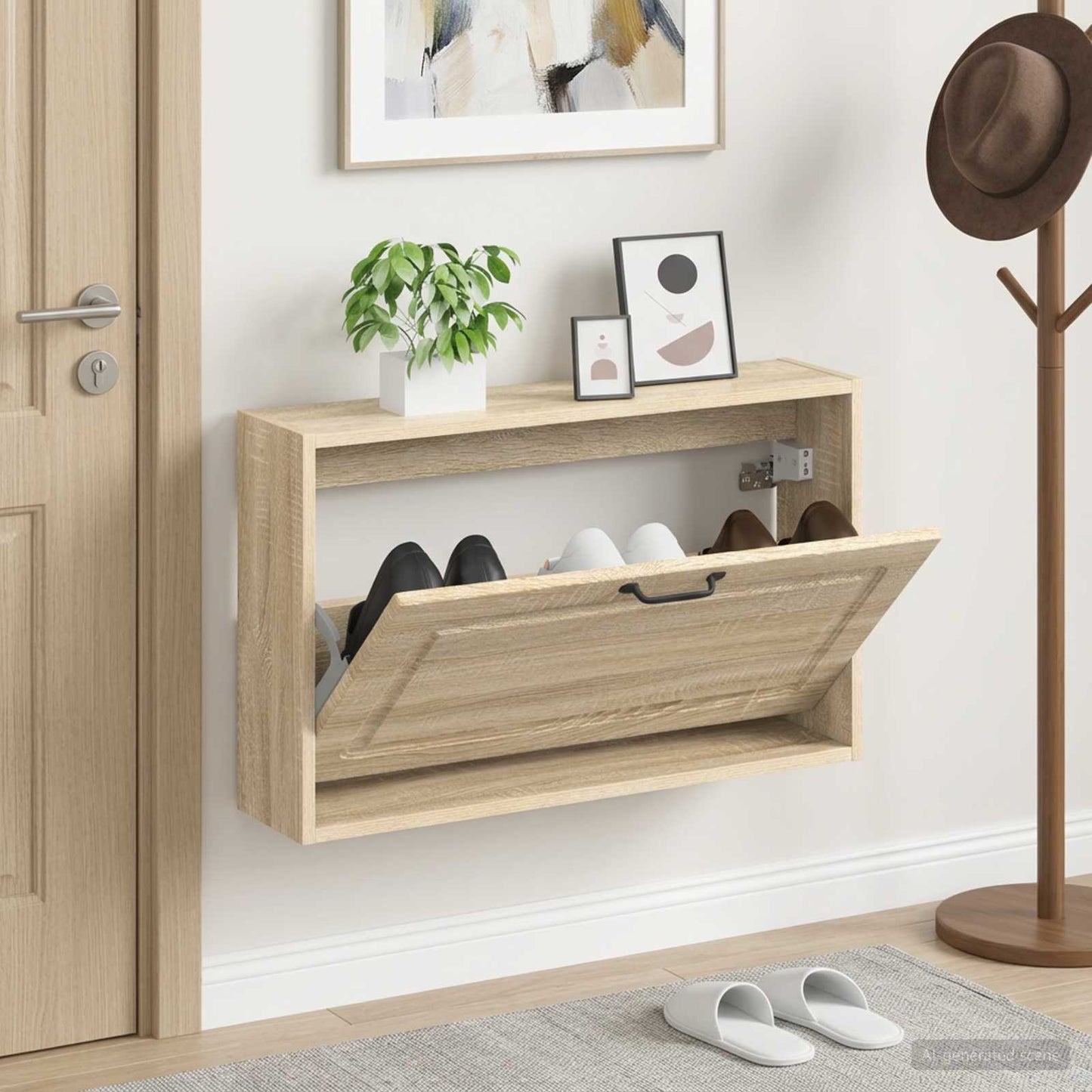 Wall-Mounted Shoe Cabinet UTRECHT 71 x 17 x 43 cm Sonoma Oak