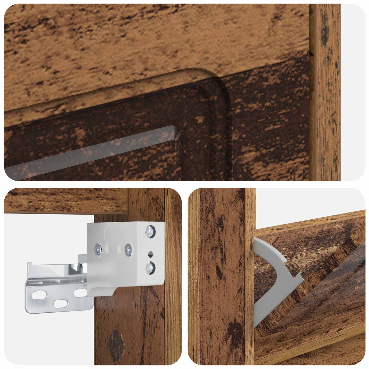 Wall-Mounted Shoe Cabinet UTRECHT 71 x 17 x 43 cm Old Wood