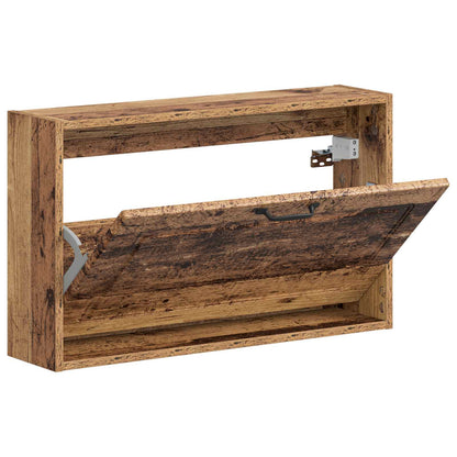Wall-Mounted Shoe Cabinet UTRECHT 71 x 17 x 43 cm Old Wood