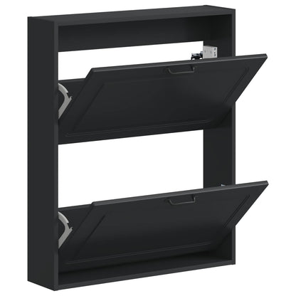Wall-Mounted Shoe Cabinet UTRECHT 71 x 17 x 86 cm Black
