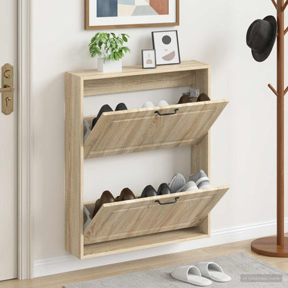 Wall-Mounted Shoe Cabinet UTRECHT 71 x 17 x 86 cm Sonoma Oak