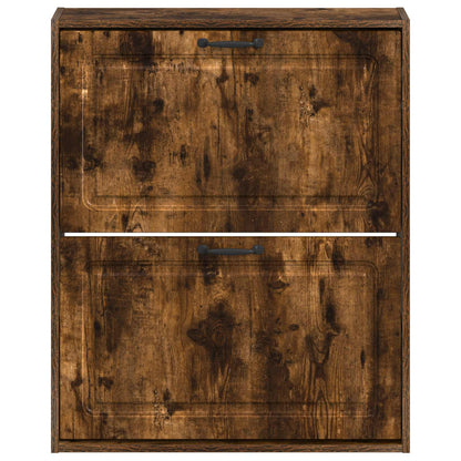 Wall-Mounted Shoe Cabinet UTRECHT 71 x 17 x 86 cm Smoked Oak