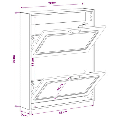 Wall-Mounted Shoe Cabinet UTRECHT 71 x 17 x 86 cm Smoked Oak