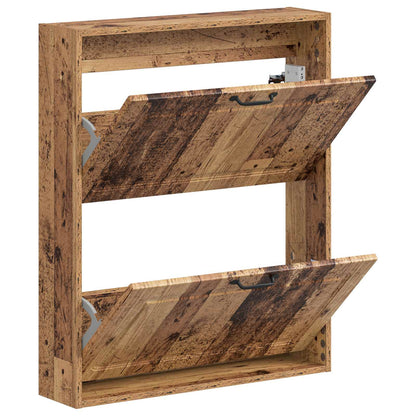 Wall-Mounted Shoe Cabinet UTRECHT 71 x 17 x 86 cm Old Wood