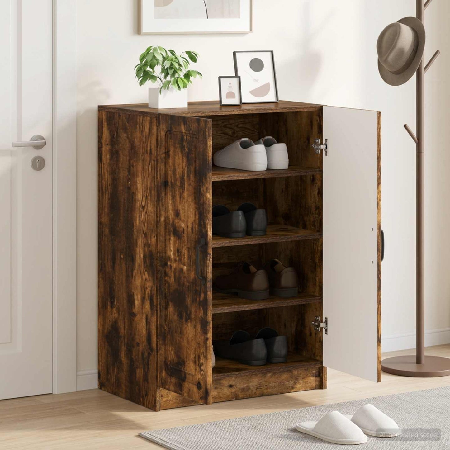 Shoe Cabinet UTRECHT 59.5 x 39.5 x 87 cm Engineered Wood