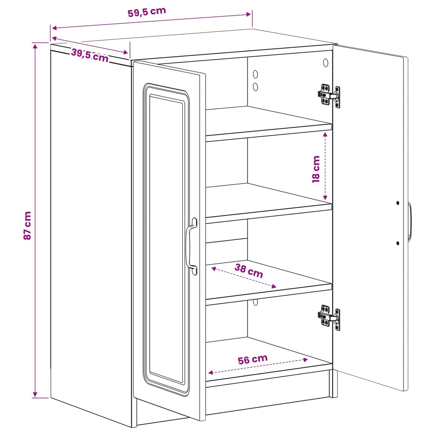 Shoe Cabinet UTRECHT 59.5 x 39.5 x 87 cm Engineered Wood