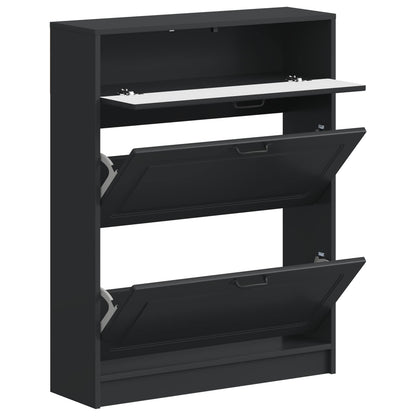 Shoe Cabinet UTRECHT 78 x 24 x 100 cm Engineered Wood Black