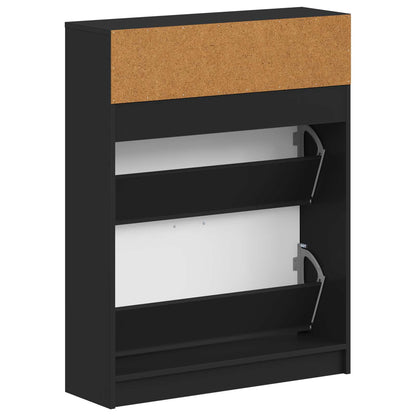 Shoe Cabinet UTRECHT 78 x 24 x 100 cm Engineered Wood Black