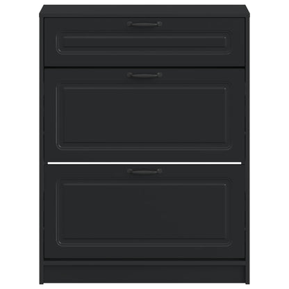 Shoe Cabinet UTRECHT 78 x 24 x 100 cm Engineered Wood Black