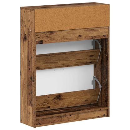 Shoe Cabinet UTRECHT 78 x 24 x 100 cm Engineered Wood Old Wood