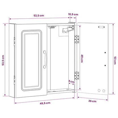 Dartboard Cabinet UTRECHT White 52.5 x 10.5 x 53.5 cm