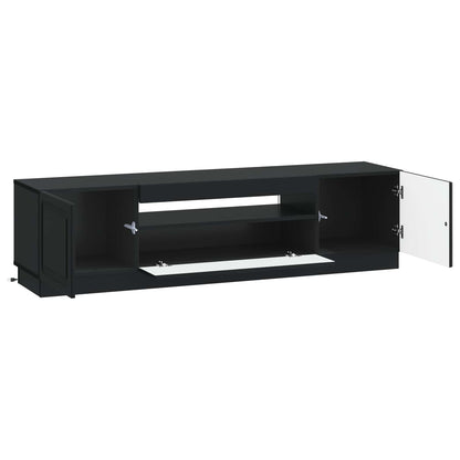 LED TV Cabinet Black Engineered Wood
