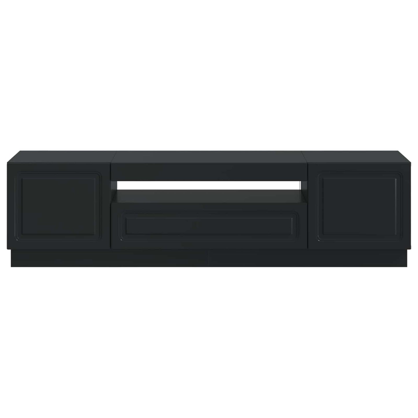 LED TV Cabinet Black Engineered Wood