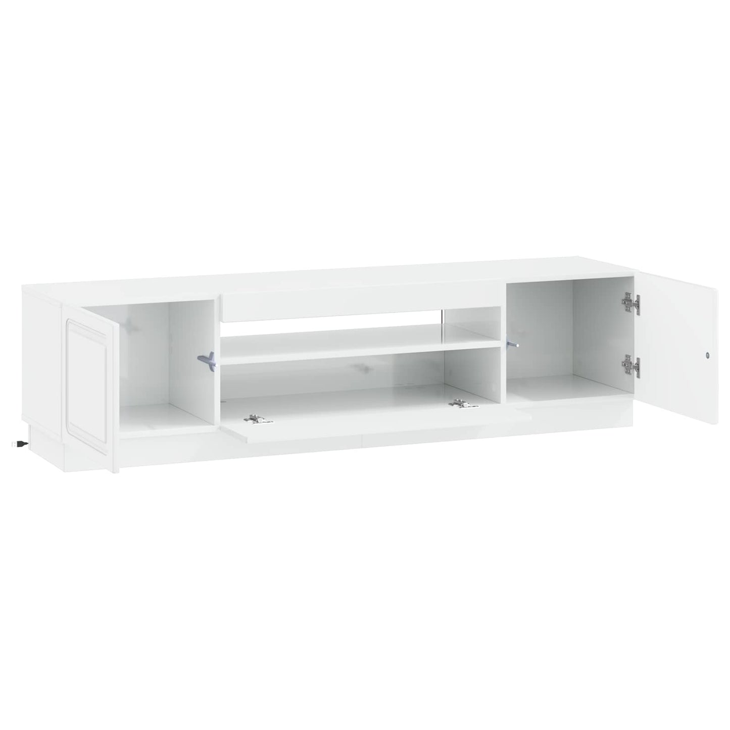 LED TV Cabinet High Gloss White Engineered Wood