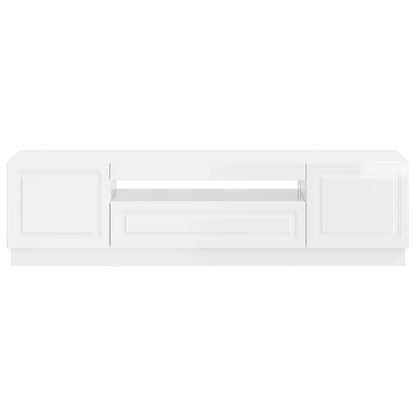 LED TV Cabinet High Gloss White Engineered Wood