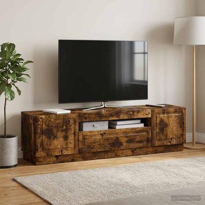 LED TV Cabinet Smoked Oak Engineered Wood