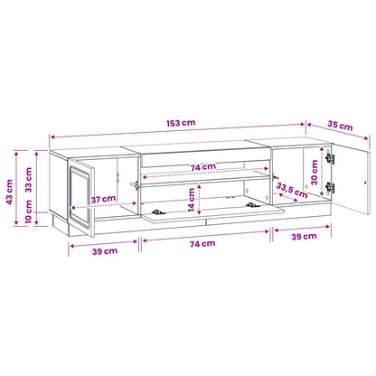 LED TV Cabinet Artisan Oak Engineered Wood