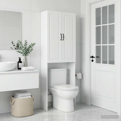 Toilet Cabinet UTRECHT White 66 x 25.5 x 190 cm Engineered Wood