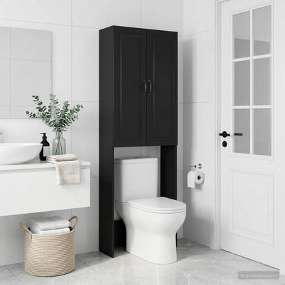 Toilet Cabinet UTRECHT Black 66 x 25.5 x 190 cm Engineered Wood