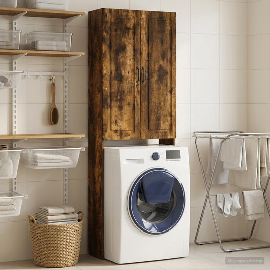Toilet Cabinet UTRECHT Smoked Oak 66 x 25.5 x 190 cm