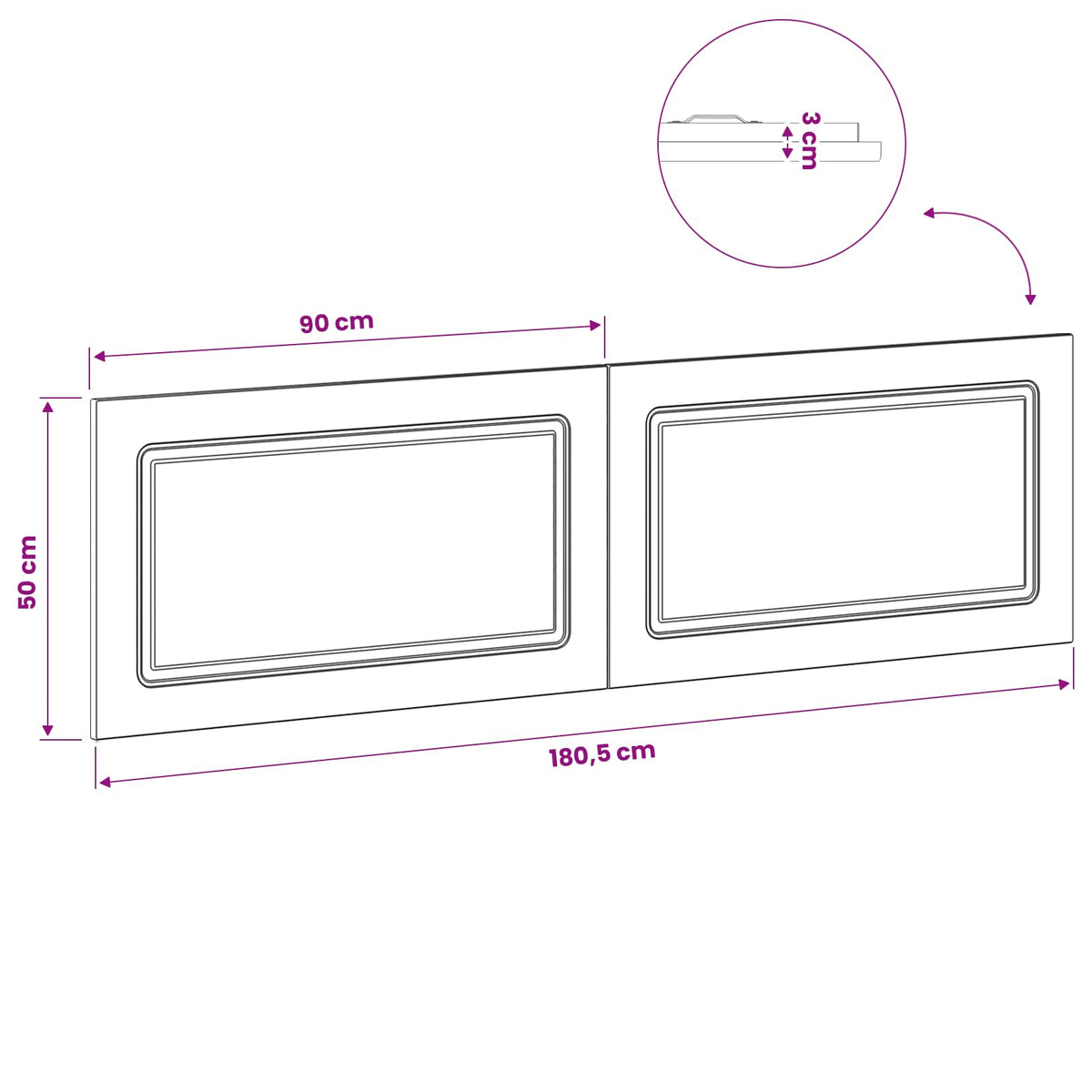 Wall-Mounted Headboard UTRECHT White Engineered Wood