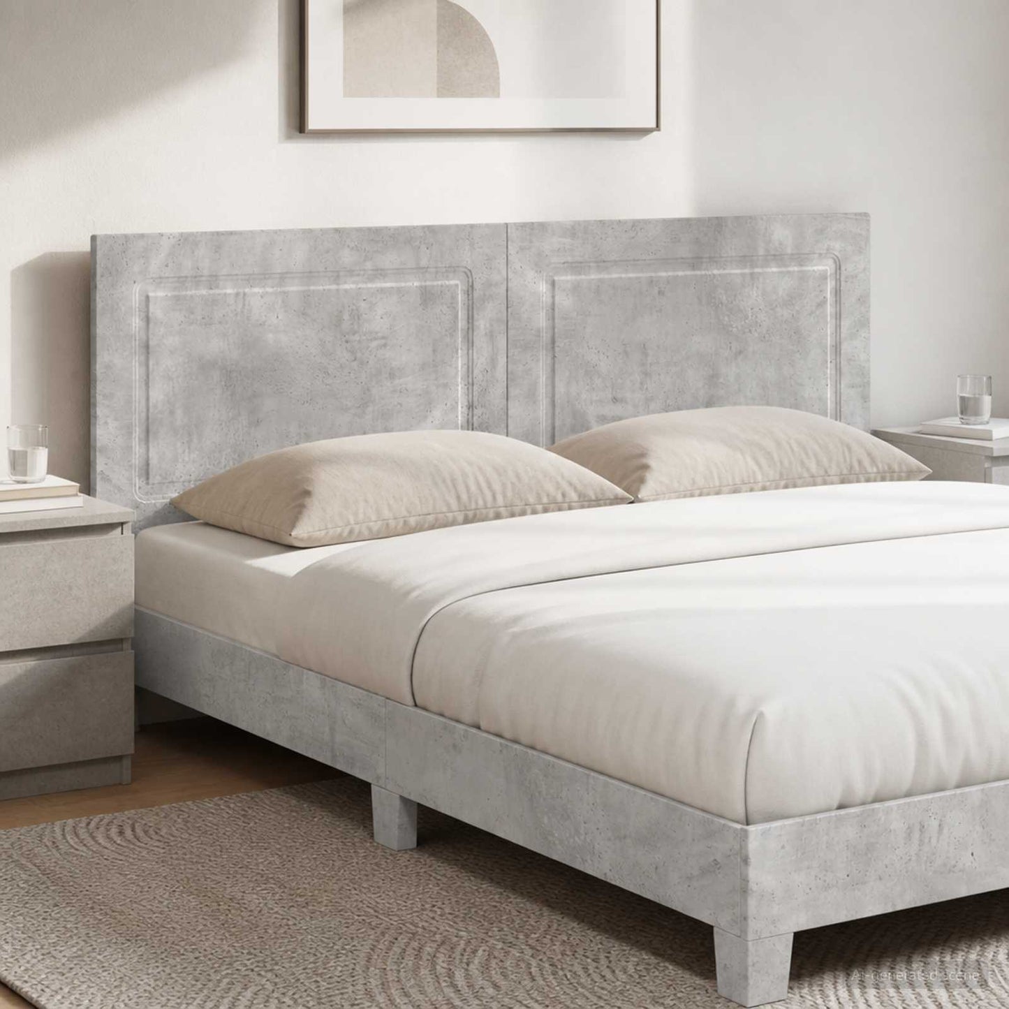 Wall-Mounted Headboard UTRECHT Concrete Grey Engineered Wood