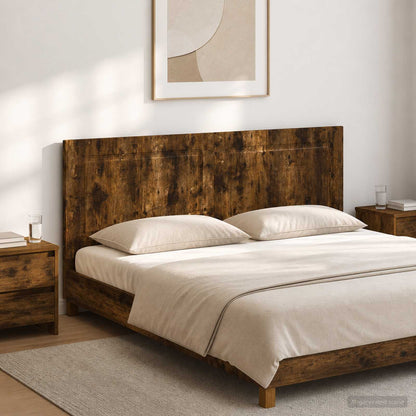 Wall-Mounted Headboard UTRECHT Smoked Oak Engineered Wood