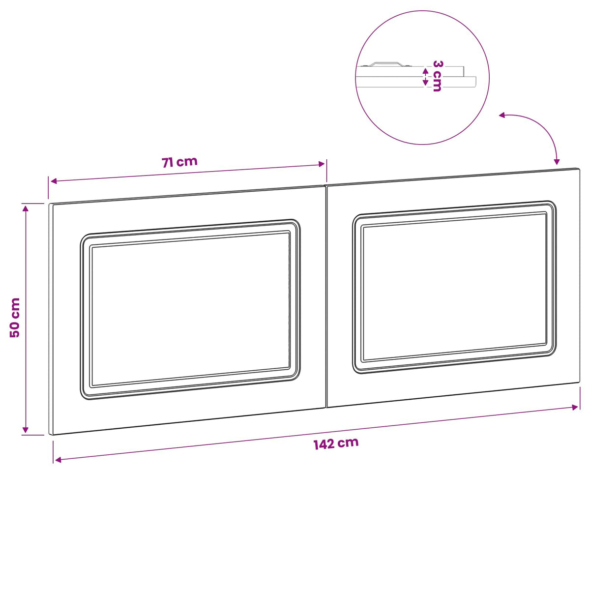 Wall-Mounted Headboard UTRECHT White Engineered Wood