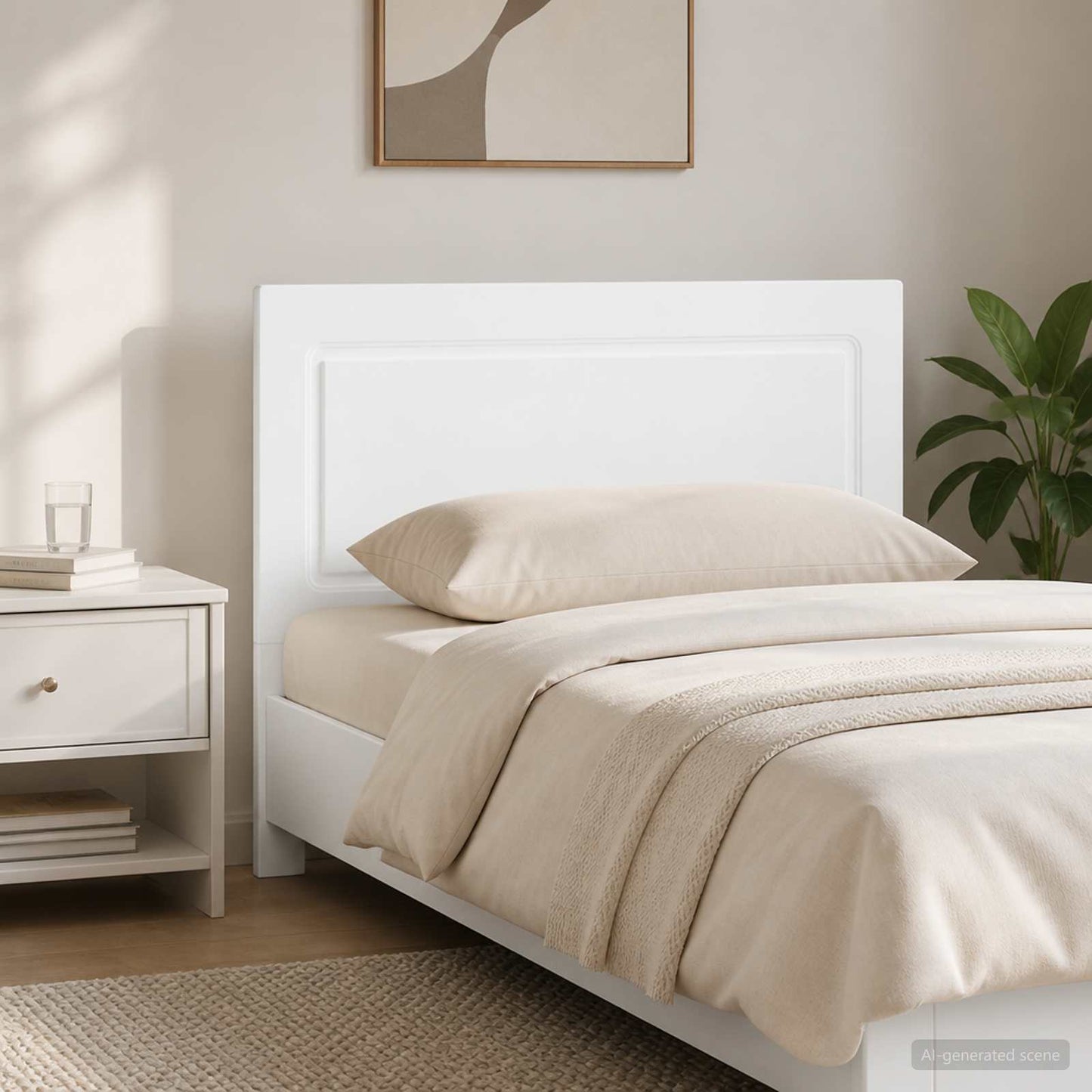 Wall-Mounted Headboard UTRECHT White Engineered Wood
