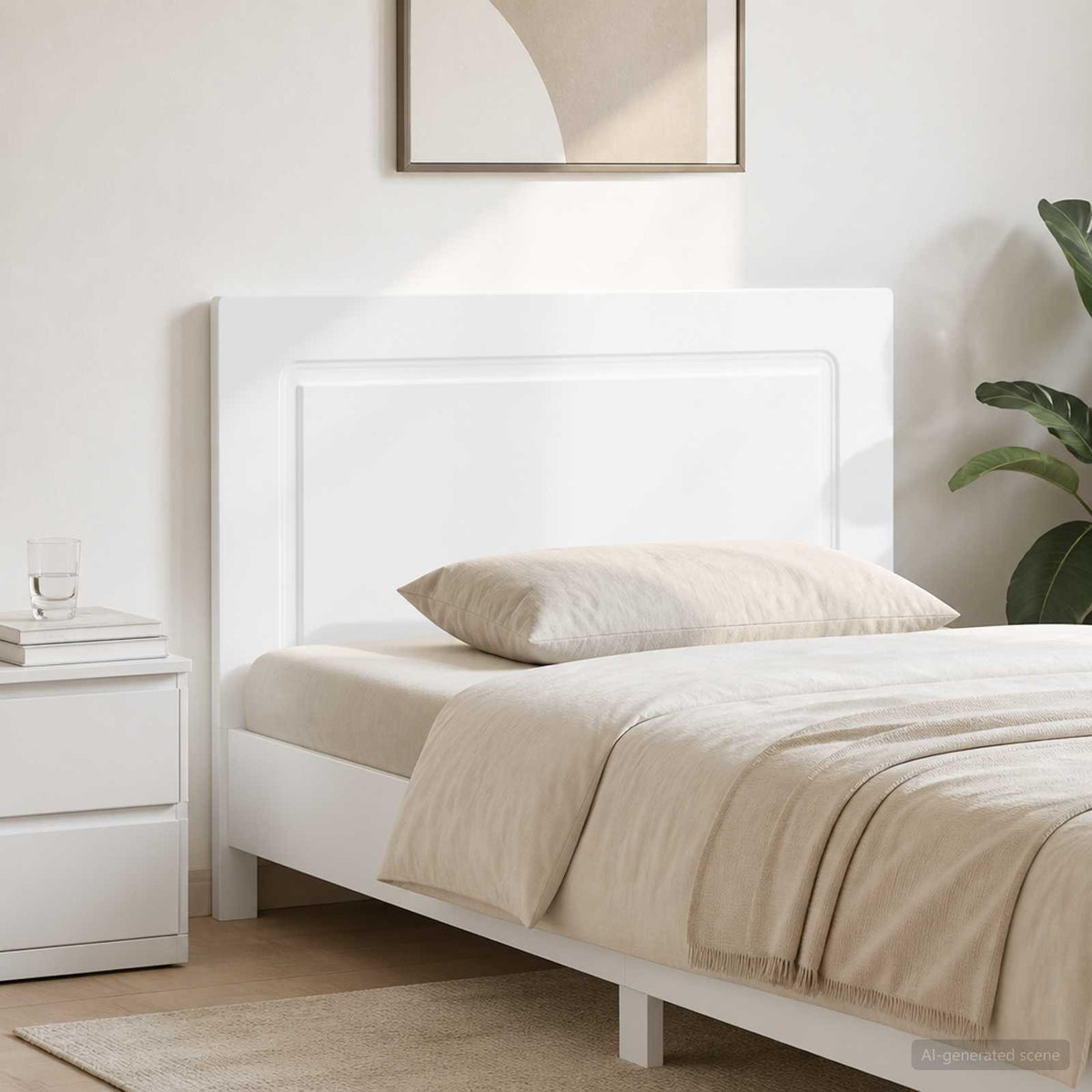 Wall-Mounted Headboard UTRECHT High Gloss White Engineered Wood