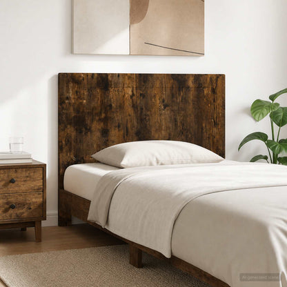 Wall-Mounted Headboard UTRECHT Smoked Oak Engineered Wood