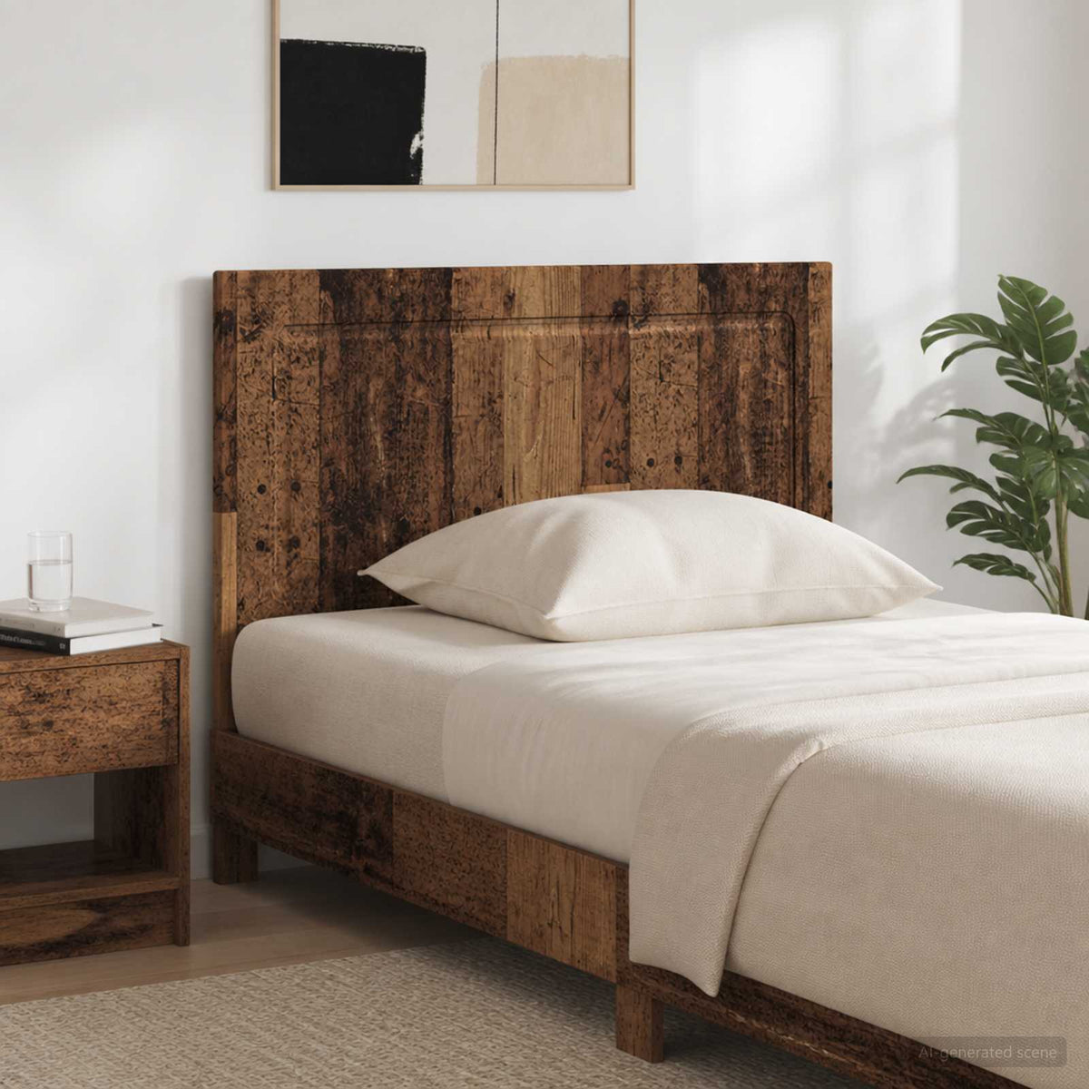 Wall-Mounted Headboard UTRECHT Old Wood Engineered Wood