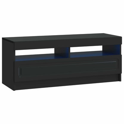 LED TV Cabinet Black Engineered Wood