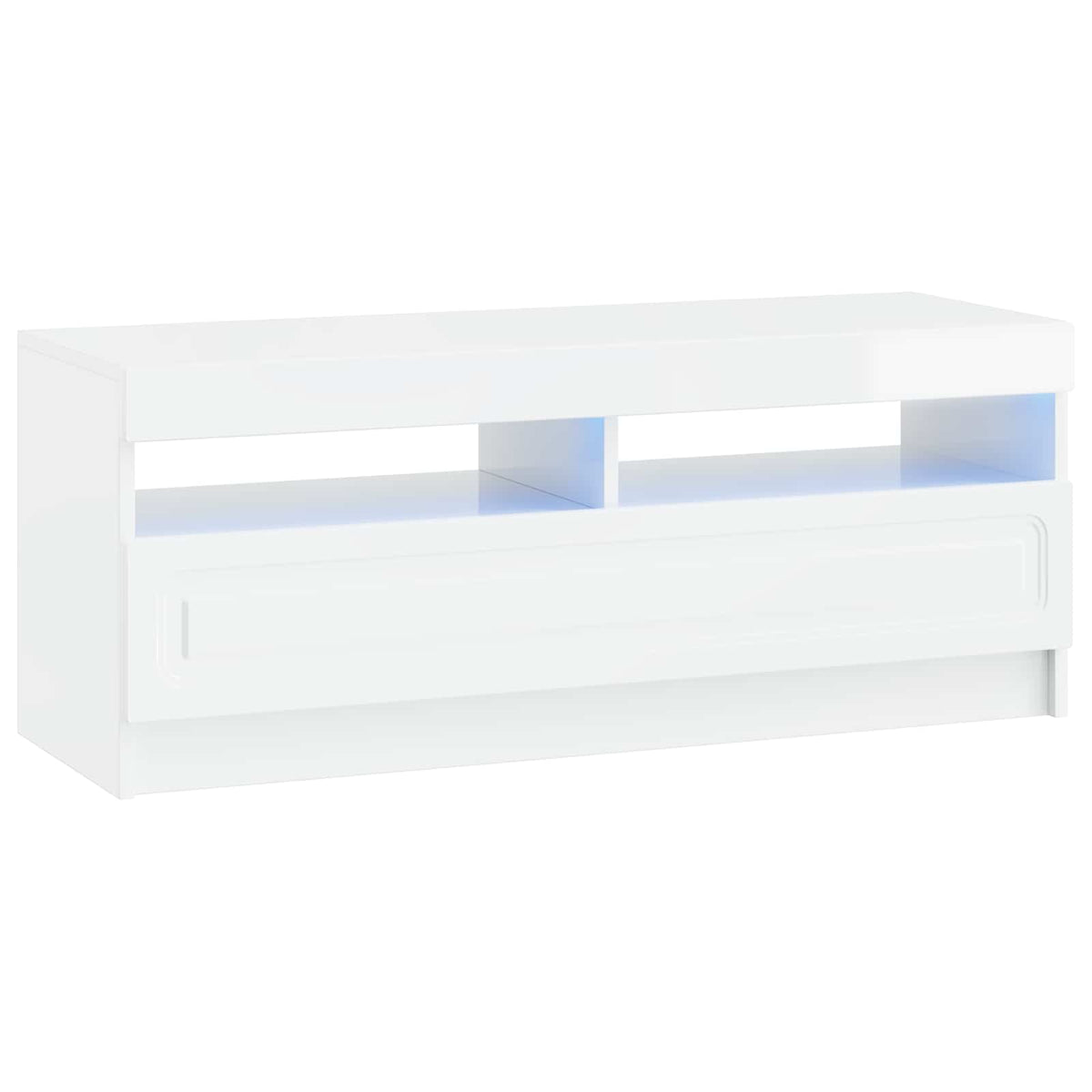 LED TV Cabinet High Gloss White Engineered Wood