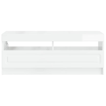 LED TV Cabinet High Gloss White Engineered Wood