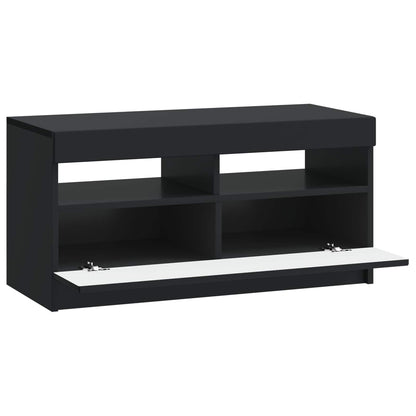 LED TV Cabinet Black Engineered Wood