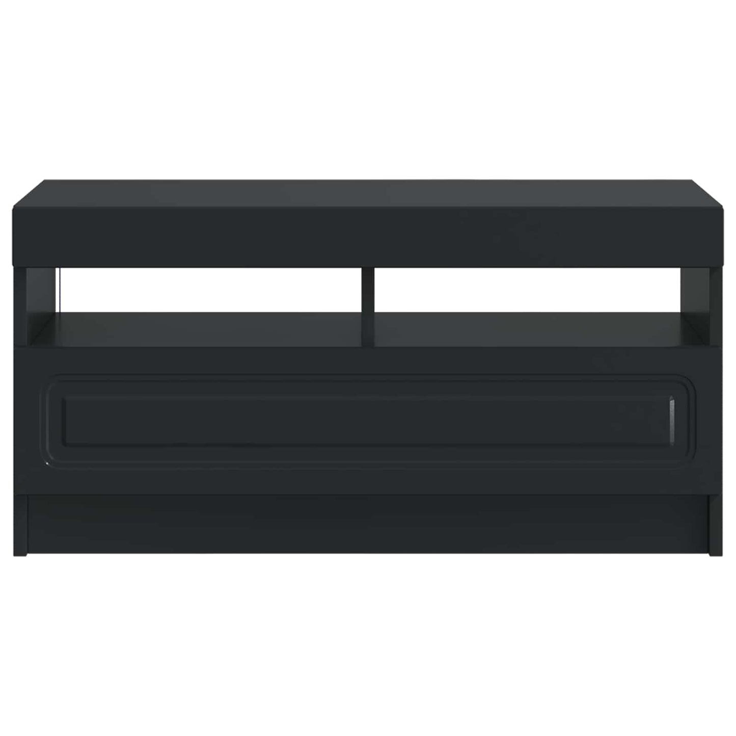 LED TV Cabinet Black Engineered Wood