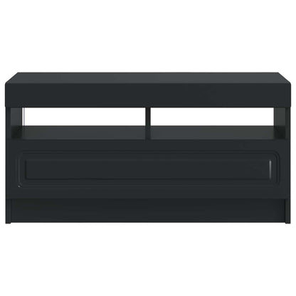 LED TV Cabinet Black Engineered Wood