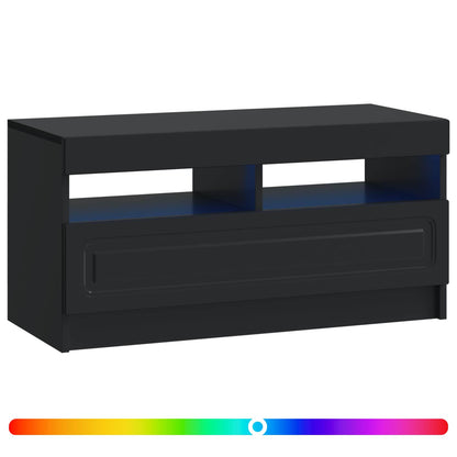 LED TV Cabinet Black Engineered Wood