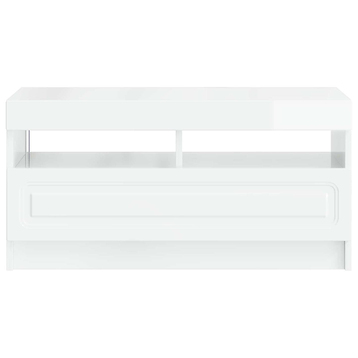 LED TV Cabinet High Gloss White Engineered Wood