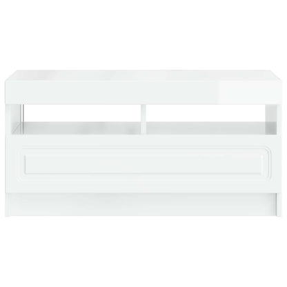 LED TV Cabinet High Gloss White Engineered Wood