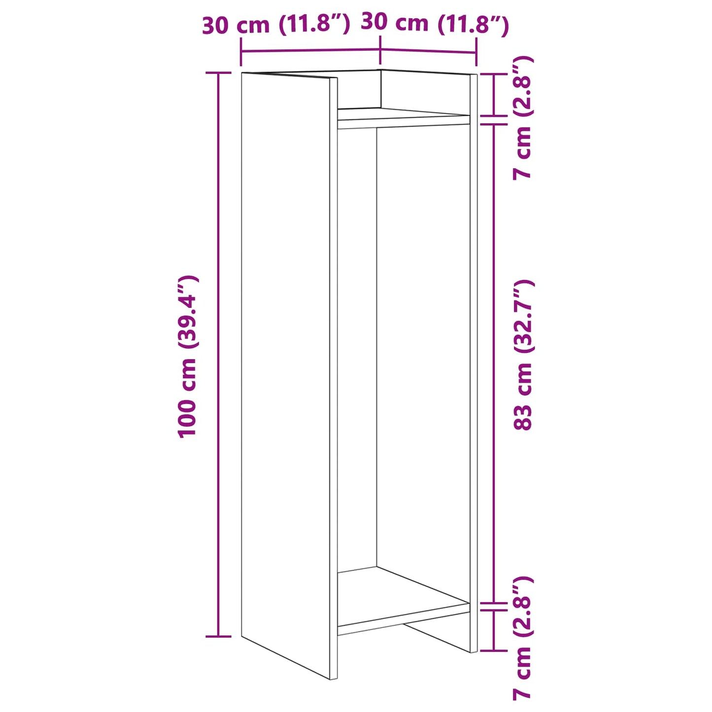Plant Stand 2 pcs White 30 x 30 x 100 cm Engineered Wood